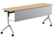 G)コクヨ/フラップテーブル リーフライン 幕板付 オーク 脚銀 W1800*D450
