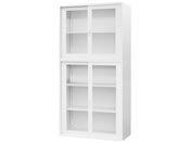 Netforce/イーセンブリー 書庫 2台セット 2段3段 シリンダー錠 ホワイト