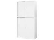 Netforce/イーセンブリー 書庫 2台セット 2段3段 シリンダー錠 ホワイト