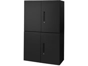 Netforce/イーセンブリー 書庫 2台セット 2段 シリンダー錠 ブラック