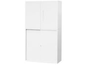 Netforce/イーセンブリー 書庫 2台セット 2段3段 シリンダー錠 ホワイト