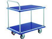 TRUSCO/プレス製台車 ドンキーカート 片袖2段 4輪リングストッパー付