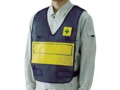 ユニット/反射表示付ベスト 紺 無地 ナイロンメッシュ 379-703
