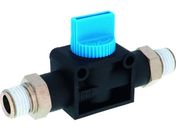 PISCO/ハンドバルブ ニップル3方弁チューブR1/4出力R1/4 HV02-02