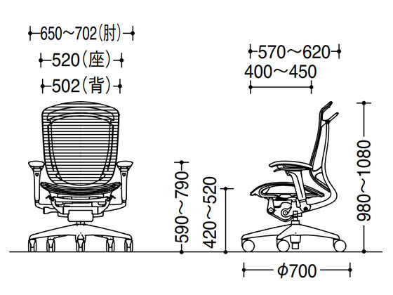 オカムラ コンテッサ2 ハイバック 座メッシュ ブラック CC81BR