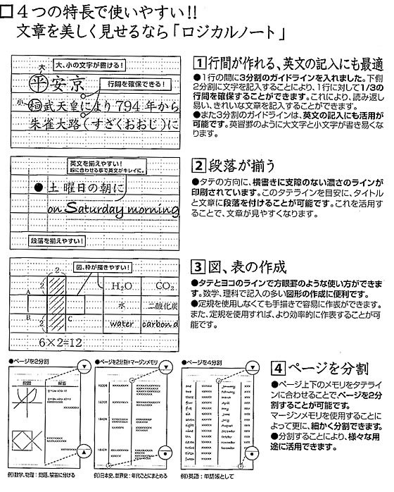 ナカバヤシ ロジカルエアー(軽量ノート)A4 B罫 3冊パック ノ-A404B-3P