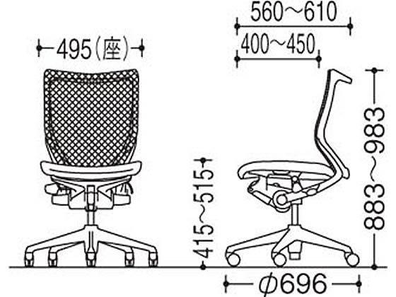 オカムラ バロン ローバック肘なし ホワイト CP33BR-FEF3 通販