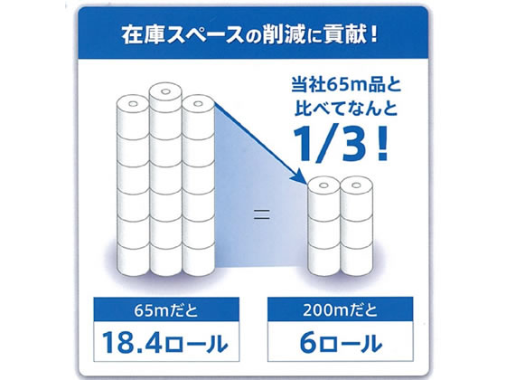 大王製紙 エルヴェール トイレットティッシューシングル芯なし200m6R×8