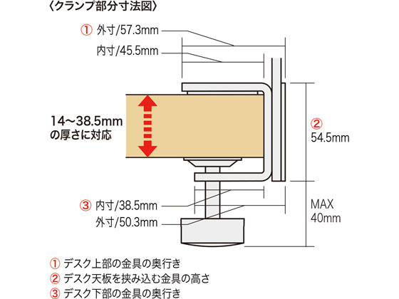 サンワサプライ デスクパネル クランプ式 W1400 フロスト SPT-DP140