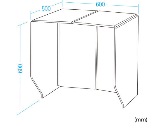 サンワサプライ 卓上パーティションブース W600 ライトグレー SPT