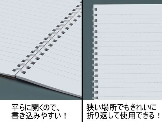 コクヨ ソフトリングノート(ドット入罫線) A5 ダークグレー【通販