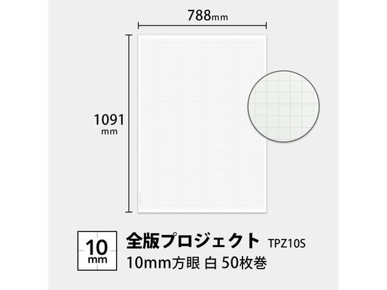 オキナ 方眼模造紙 全判プロジェクト 白 50枚巻 TPZ1WH【通販 