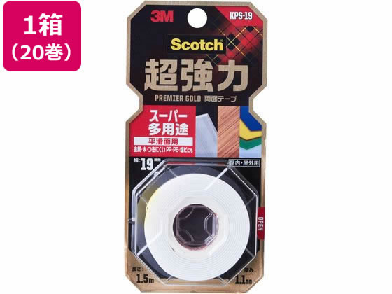 3M スコッチ 超強力両面テープ プレミアゴールド 19mm×1.5m 20巻【通販