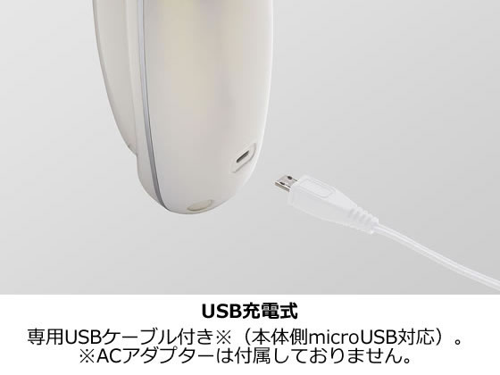 コイズミ マイナスイオンリセットブラシ 折畳USB充電式 ホワイト