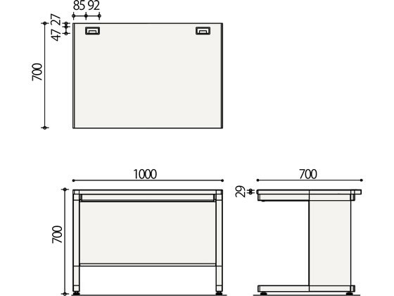 コクヨ インベントデスク 平机 W1000×D700 ホワイト×ホワイト