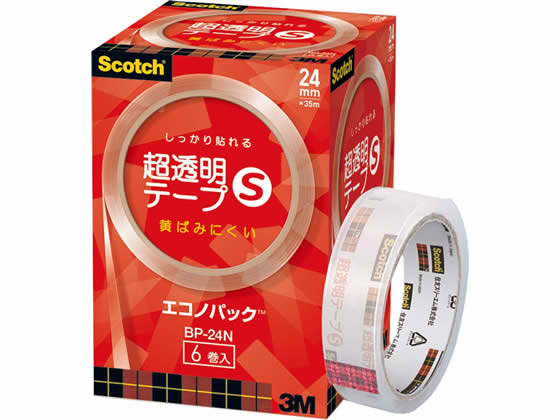 3M スコッチ エコノパック 超透明テープS 24mm×35m 6巻 BP-24N