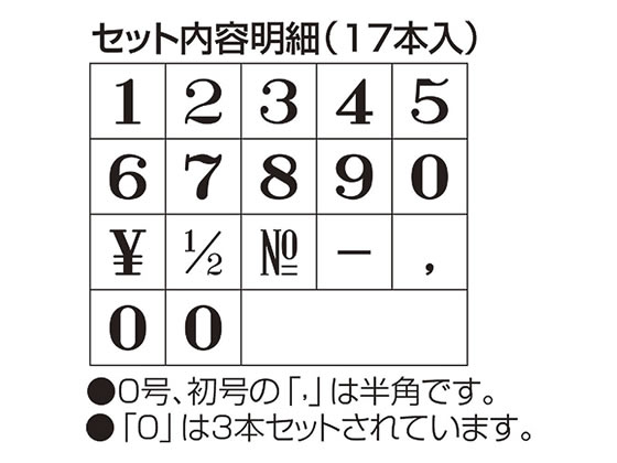 シャチハタ 柄付ゴム印連結式 数字明朝体セット 5号 GRN-5M 通販