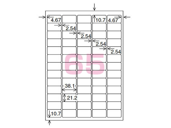 コクヨ IJラベル[紙ラベル]A4 65面強粘着100枚 KJ-8651-100【通販