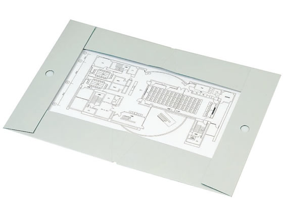 コクヨ 図面ファイル(超スリムタイプ) A2 二つ折り グレー セ-FD7M