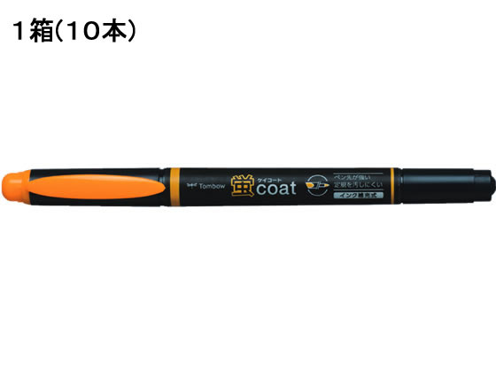 まとめ） トンボ鉛筆 蛍コート 太細ツインタイプ WA-TC93 橙 1本入