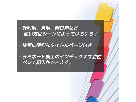 マルマン ラミネートタブインデックス クリアポケット用A4ワイド10山