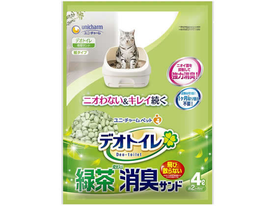 ユニチャーム 抗菌デオトイレ飛び散らない緑茶成分入消臭サンド 4L 通販【フォレストウェイ】