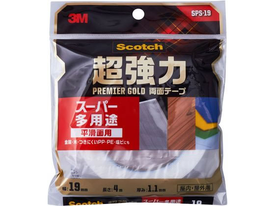 3M スコッチ 超強力両面テープスーパー多用途 19mm×4m SPS-19【通販