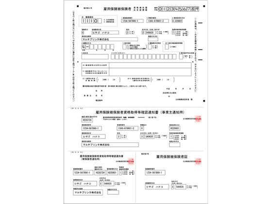 ヒサゴ 雇用保険被保険者証用帳票A4白紙3面100枚 BP2112 | Forestway