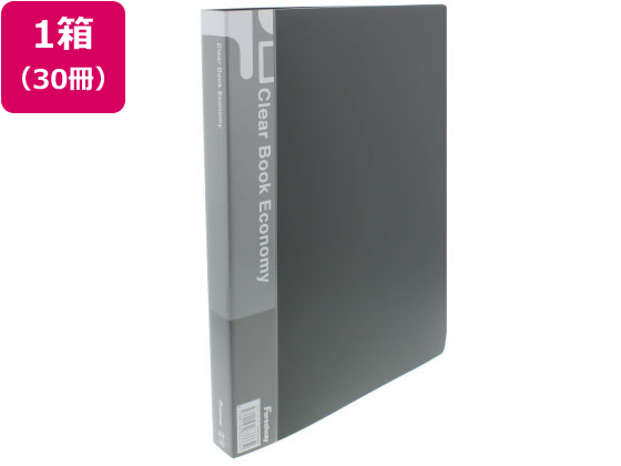 ●表紙色：黒●サイズ：Ａ４タテ●外寸法：縦３０７×横２３７ｍｍ●背幅：２５ｍｍ●ポケット枚数：４０枚●中紙：なし●材質：表紙／ポリプロピレン●背見出し紙差替え可能●注文単位：１箱（３０冊）