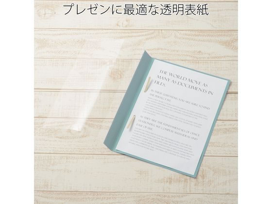 プラス P.P.レポートファイル A4タテ 2穴 120枚収容 グリーン 10冊