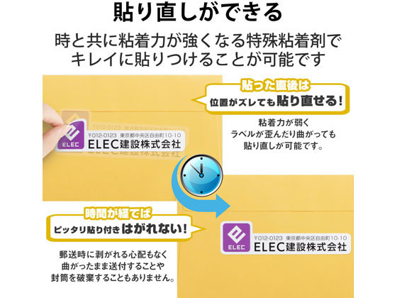 エレコム キレイ貼り 宛名・表示ラベル 24面 上下余白付 20シート 通販