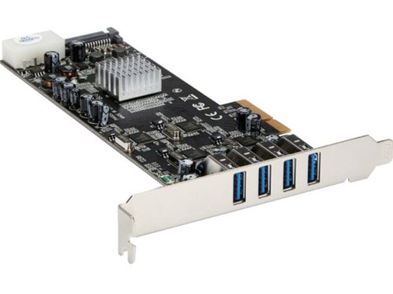 StarTech USB݃J[h PCIe 2.0 - 4x USB-A 5Gbps SATAELP4d PEXUSB3S44V