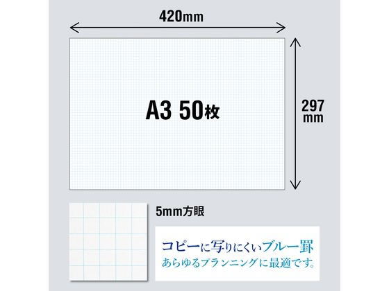 オキナ プロジェクトペーパーA3 5mm方眼 PPA35S | Forestway【通販