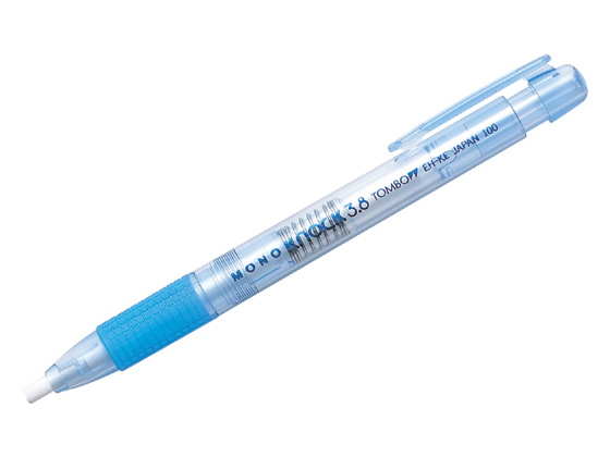 トンボ鉛筆 消しゴム モノ ノック3.8 透明ブルー軸 EH-KE40 通販