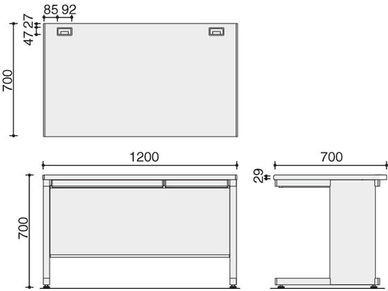 コクヨ インベントデスク 平机 W1200×D700×H700 ナチュラルグレー 通販