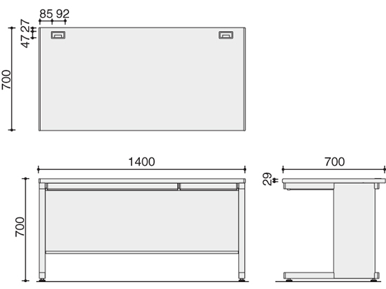 コクヨ インベントデスク 平机 W1400×D700×H700 ナチュラルグレー 通販