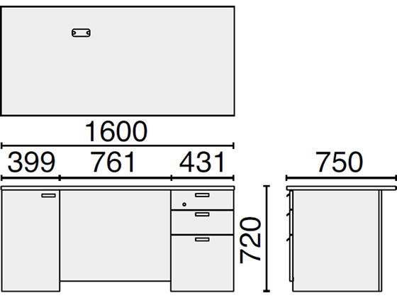 プラス 役員家具CE 両袖机 W1600×D750×H720 CE-160DA | Forestway