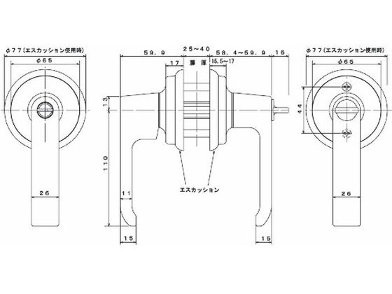 AGENT LF-100 取替用レバーハンドル 1スピンドル型 空錠用【通販