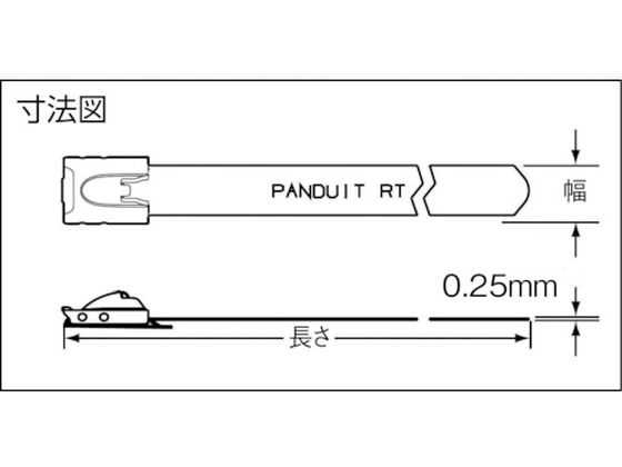 パンドウイット テンション保持型ステンレススチールバンド 100本入り