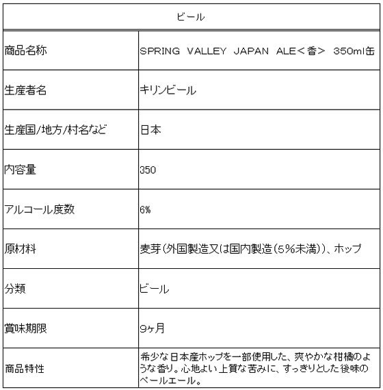 酒)キリンビール キリンスプリングバレージャパンエール香 缶 350ml 24