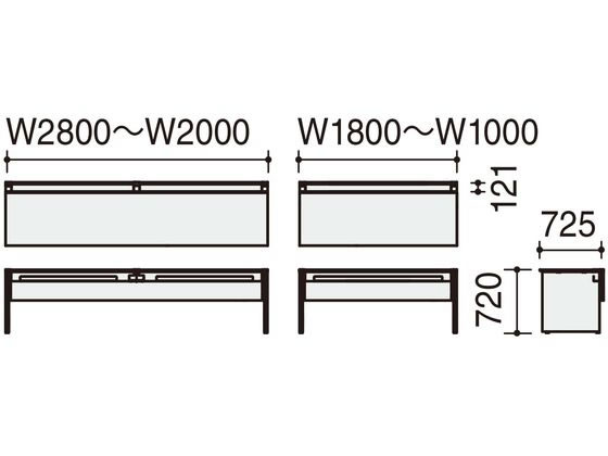 コクヨ WV+基本 固定式配線片面1200×725 ミディアム ホワイト【直送