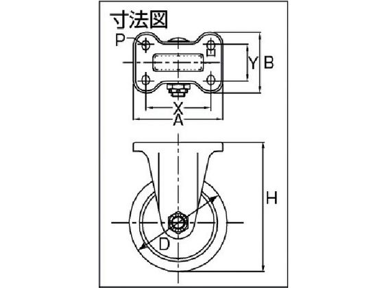 イノアック 牽引台車用キャスター 固定金具付 Φ100 TR-100AWK