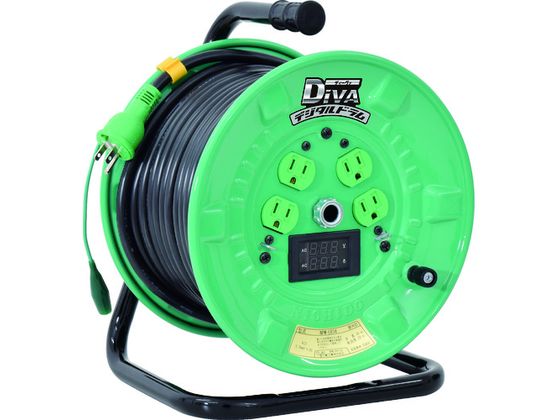日動 電工ドラム デジタルドラム 標準型 電圧電流メーター付 漏電保護