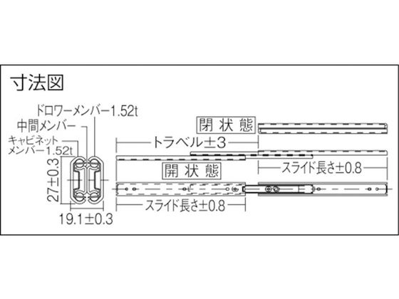 アキュライド アキュライドダブルスライドレール ディテントインアウト