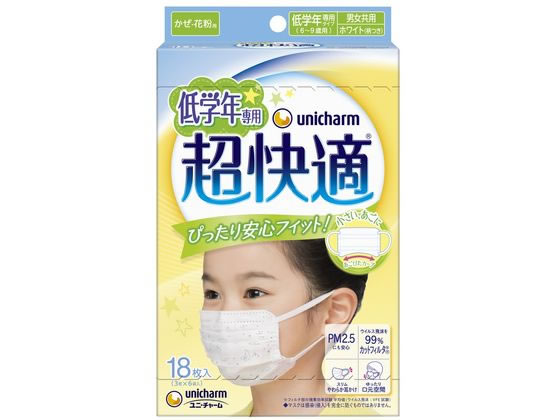 ●サイズ：低学年専用（６〜９歳用）●かぜ・花粉用●男女共用●色：ホワイト・柄付き●不織布タイプ●スリムやわらか耳かけ●ゆったり口元空間●中国製●注文単位：１箱（１８枚）