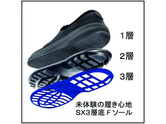 シモン 安全靴 短靴 SL11-BL黒／ブルー 25.5cm SL11BL-25.5