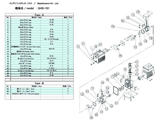 ULVAC GHD-101用メンテナンスキットB GHD-101 MAINTENANCEKIT B