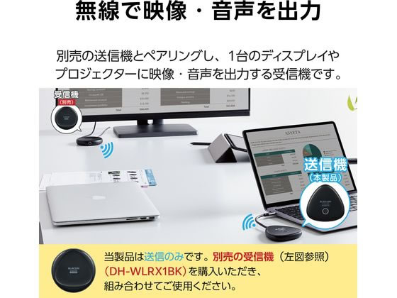 エレコム 無線HDMI延長機 送信用 Type-C DH-WLTXUC1BK 通販