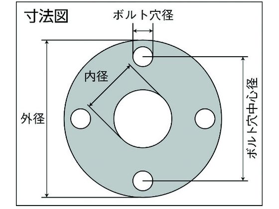 TRUSCO ガスケット フランジ全面パッキン 10K 40A 3t D6000-10K-40A-3T-FF