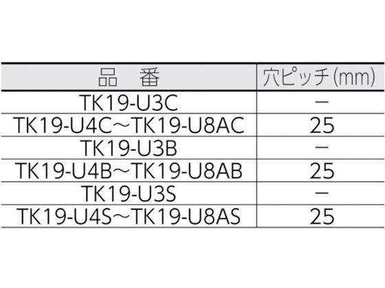 TRUSCO ジョイント金具19型Uクロ寸法77×27穴数5 TK19-U5B | Forestway